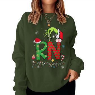 Christmas Rn Registered Nurse Holiday Healthcare Xmas Santa Women Sweatshirt - Thegiftio UK