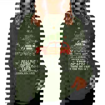 Christmas Teacher Squad Festive Car Tree Lights Xmas Women Sweatshirt | Seseable FR