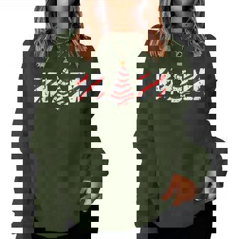 Christmas Tree Cake Matching Family Party Pajama Mom Women Sweatshirt - Monsterry