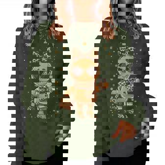 Cute Gingerbread Leopard Christmas Xmas Girl Women Women Sweatshirt | Seseable FR