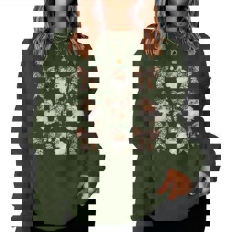 Cute Santa Christmas Xmas Coquette Bow Leopard Girls Women Sweatshirt - Thegiftio