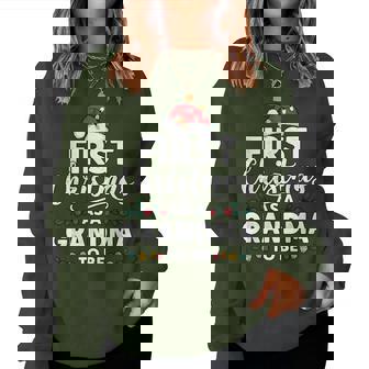 First Christmas As A Grandma To Be New Grandma Christmas Women Sweatshirt | Mazezy