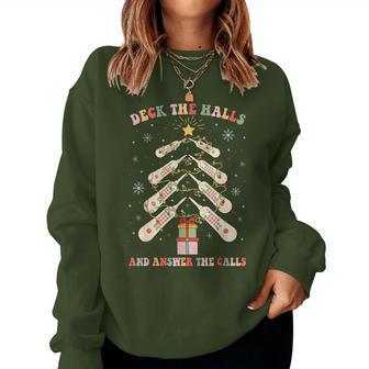 Cna Nurse Christmas Medical Xmas Trees Nursing Nurses Women Sweatshirt - Thegiftio UK