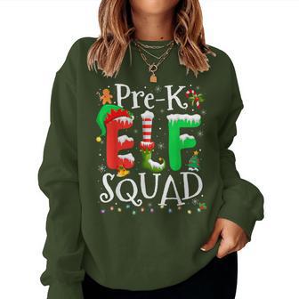Elf Squad Pre-K Teacher Christmas Child Xmas Women Sweatshirt - Monsterry