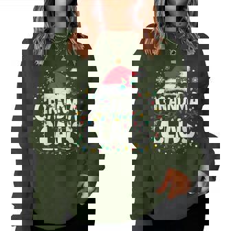 Grandma Claus Christmas Lights Santa Family Matching Women Women Sweatshirt - Seseable