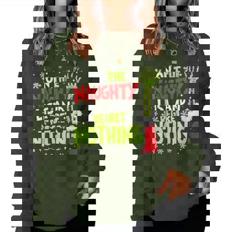 Groovy Christmas Pajamas Pjs On The List Of Naughty And I Regret Nothing Xmas Meme Women Sweatshirt | Mazezy