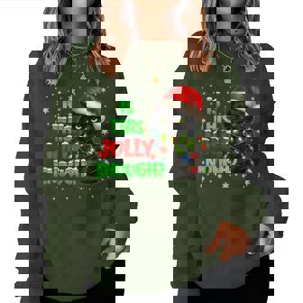 Is This Jolly Enough Black Cat Pjs Christmas Xmas Women Women Sweatshirt - Thegiftio