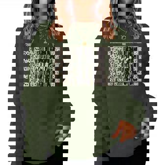 Mimi Bible Leopard Cross Faith And Love Christian Christmas Women Sweatshirt | Seseable FR