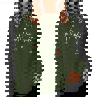 Nursing Christmas Christmas Tree Heartbeat Nurse Women Sweatshirt | Mazezy