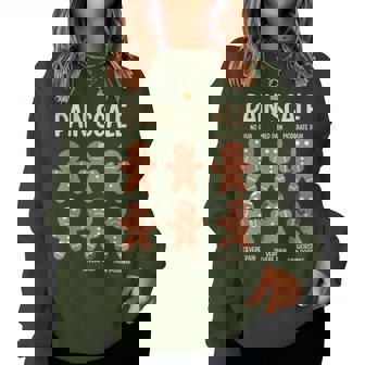 Pain Scale Gingerbread Man Christmas Nurse Holiday Women Sweatshirt | Seseable UK