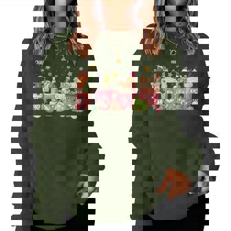 Pink Christmas Coffee Xmas Gingerbread Man Cookie Coffee Women Sweatshirt - Thegiftio