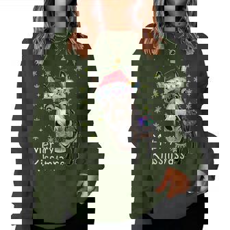 Retro Merry Christmas Light Merry Kissmyass Donkey Women Sweatshirt | Seseable UK