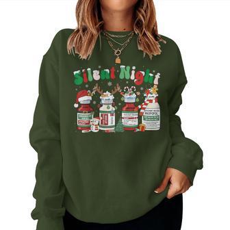 Retro Silent Night Icu Nurse Propofol Christmas Women Women Sweatshirt - Thegiftio UK