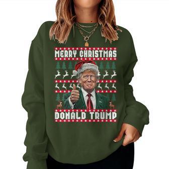 Trump Tourne Joyeux Noël Ugly Christmas Trump 2024 Sweat-shirt pour femme - Cadeauxyz