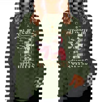 Vintage Santa Drinking Wine Corks Are For Quitters Women Sweatshirt | Seseable CA