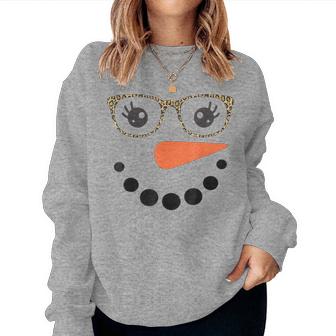 Girl Snowman Face Eyelashes Christmas Snowman Costume Women Women Sweatshirt | Mazezy