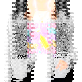 100 Days Of School Girls Coquette Bow 100Th Day Of School Women Sweatshirt | Seseable FR