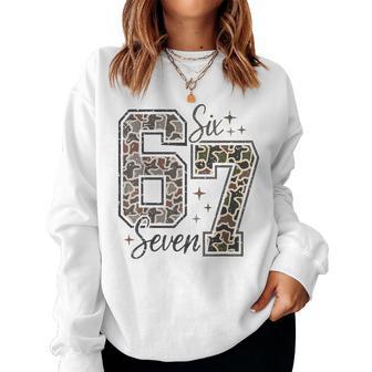 67 Camouflage 6 7 Boys Girls Six Seven Camo Girls & Womens Women Sweatshirt | Mazezy