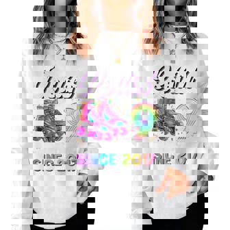 9Th Birthday Girl Nine 9 Year Old Roller Skate Skating Women Sweatshirt | Seseable UK