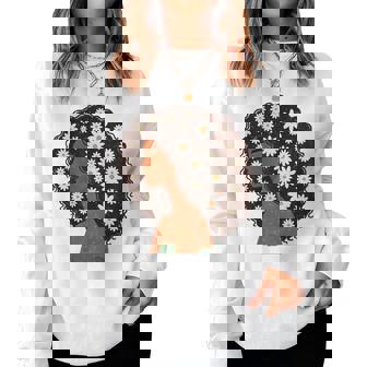 Afro Woman Black History Month African American Melanin Women Sweatshirt | Mazezy