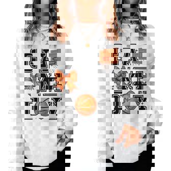 Basketball Coquette Bow Cute Gameday Cheer Mom Sports Women Sweatshirt | Mazezy