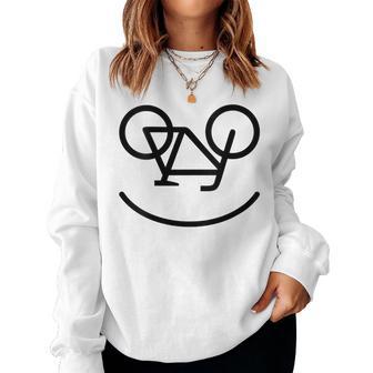 Bicicletaonrisa Divertida Bicicleta Cuello Sudadera Mujer - Regaloses