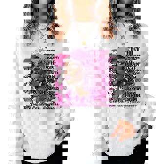 Black Afro Butterflies Breast Cancer Awareness Support Women Sweatshirt - Monsterry