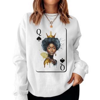 Black Queen Card Black History Month African Celebration Women Sweatshirt - Thegiftio