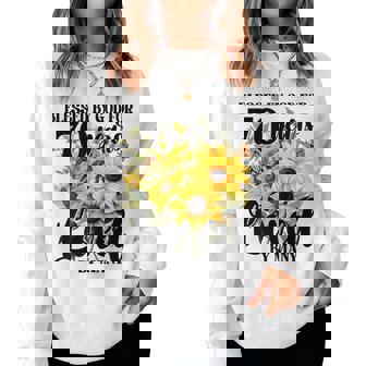 Blessed By God For 70 Years Loved Sunflower 70Th Birthday Women Sweatshirt | Seseable CA