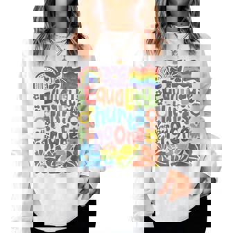 Boho Floral Equality Hurts No One Support Lgbtq Pride Month Women Sweatshirt | Seseable CA