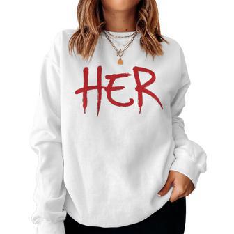 Bold Red Graphic Empowerment Minimalist Style Women Sweatshirt | Mazezy