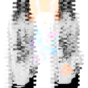 Butterfly With Flowers Cute Butterflies Nature Daughter Women Sweatshirt - Thegiftio