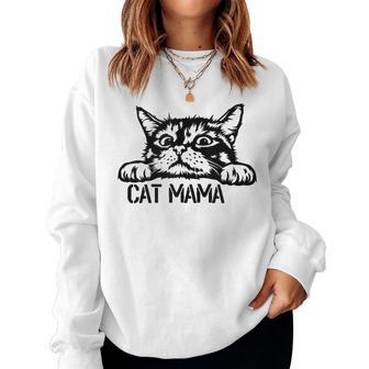 Cat Mom Gato Divertido Mamá Corte Gato Mamá Gato Mamá In Mangas Sudadera Mujer - Regaloses