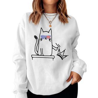 Cat No Kings In America Political Cat Lady Women Sweatshirt - Thegiftio UK