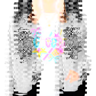 Cheer Season Football Bow Game Day Cheer Mom Cheerleading Women Sweatshirt - Monsterry