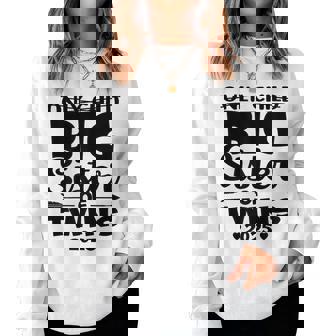 Only Child Big Sister Of Twins 2025 Baby Announcement Women Sweatshirt | Mazezy