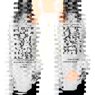 Christian Faith Over Fear Camo Jesus Youth God Son Brother Women Sweatshirt | Seseable FR