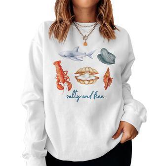 Coastal Y2k Seashells Ocean Life Beach Summer Women Women Sweatshirt - Monsterry