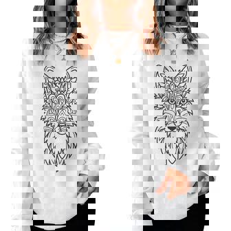 Coloriage Renard Mandala À Colorieroi-Même Sweat-shirt pour femme - Cadeauxyz