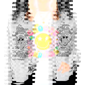 Cute Choose Kindness Groovy Smile Face Inspirational Be Kind Women Sweatshirt | Mazezy