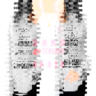 Cute I'm Not Like A Regular Teacher I'm A Cool Teacher Quote Women Sweatshirt - Thegiftio