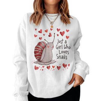 Cute Snails Lovers Just A Girl Who Loves Snails Women Sweatshirt - Thegiftio UK