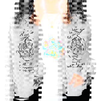 Dog Paw Print Just A Girl Who Loves Dogs Women Sweatshirt | Seseable FR