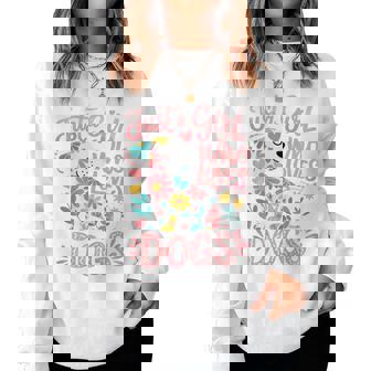 Dogs Lover Cute Just A Girl Who Loves Dogs Women Sweatshirt - Monsterry