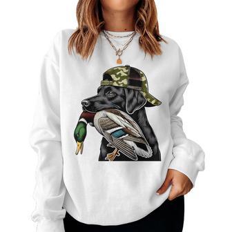 Duck Hunting Black Lab Mallard Retriever Local Southern Boy Women Sweatshirt - Thegiftio UK