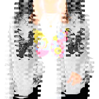 Ecuadorian Flag Pride Ecuador Roots Butterfly Girls Women Sweatshirt | Seseable CA