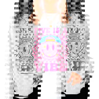 Five Is A Vibe 5Th Birthday Girls Groovy 5 Years Old Women Sweatshirt | Mazezy