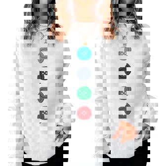 Four Groovy Buttons Blue Cat Halloween Costume Women Sweatshirt | Seseable CA