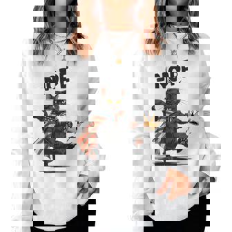 Black Cat No Kings October 18 No Kings Day Women Women Sweatshirt | Mazezy