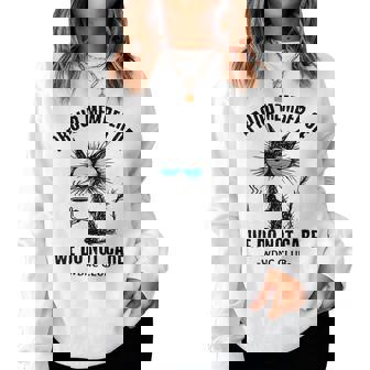 Sarcastic Black Cat Meme We Do Not Care Club Wdnc Cat Women Sweatshirt | Seseable FR